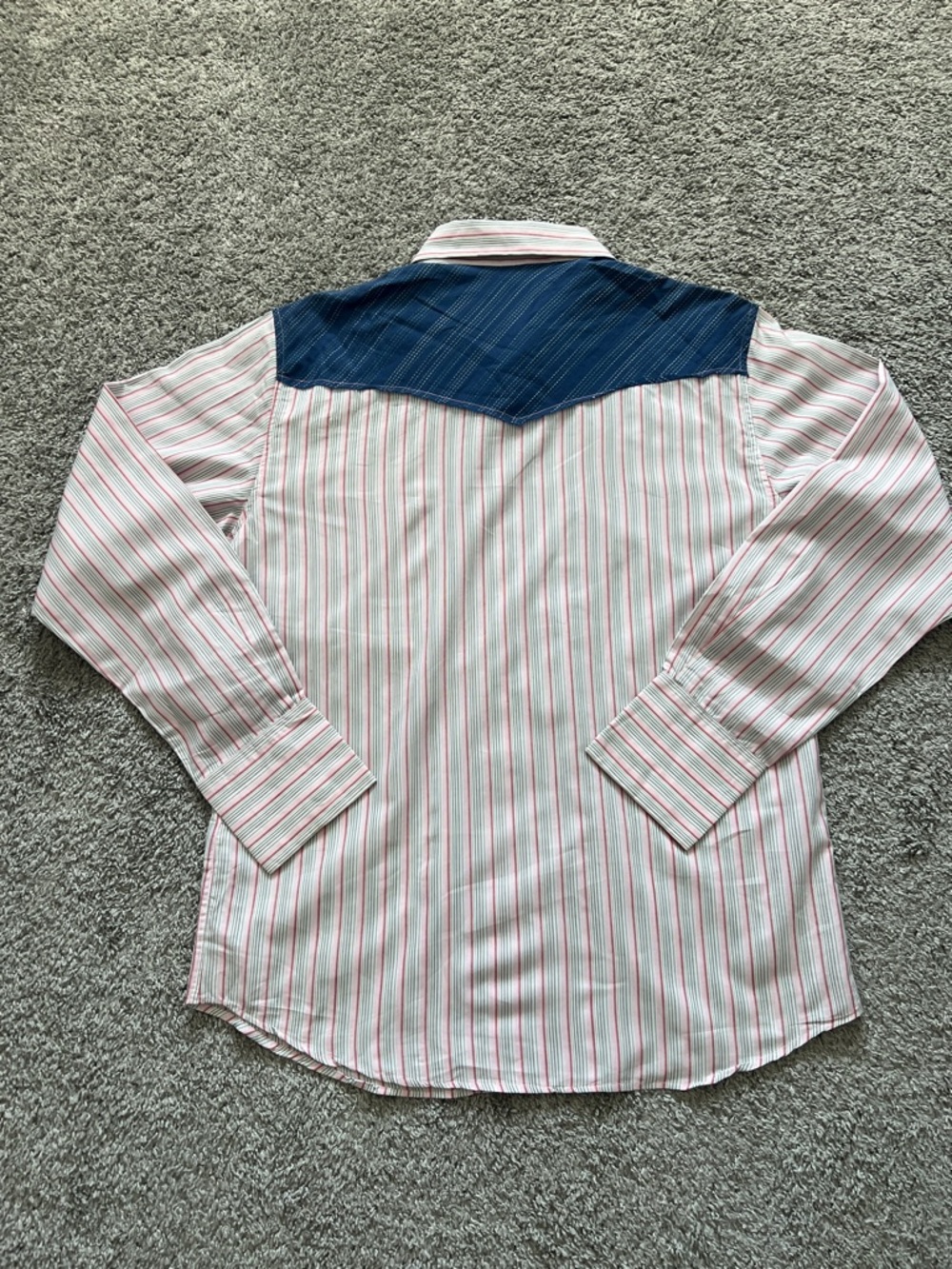 NWT 7 Diamonds Men’s Button-Down Long-Sleeve Pink Gray Striped Cotton Shirt - XL - Picture 2 of 8